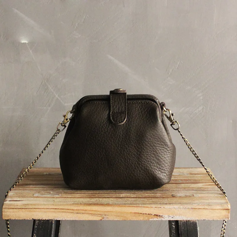 Vintage LEATHER WOMEN Small Doctor Purse Chain SHOULDER BAG Purses FOR WOMEN
