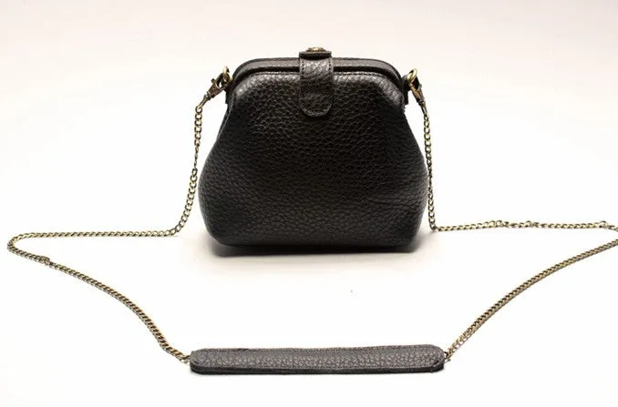 Vintage LEATHER WOMEN Small Doctor Purse Chain SHOULDER BAG Purses FOR WOMEN