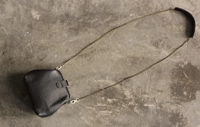 Vintage LEATHER WOMEN Small Doctor Purse Chain SHOULDER BAG Purses FOR WOMEN