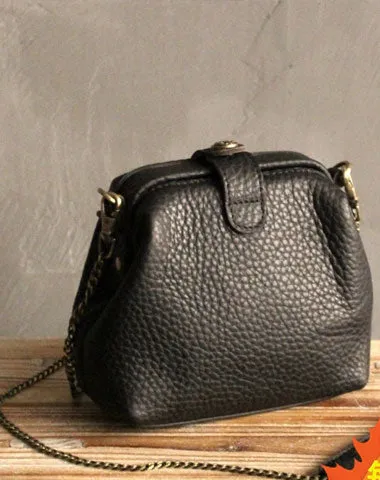 Vintage LEATHER WOMEN Small Doctor Purse Chain SHOULDER BAG Purses FOR WOMEN