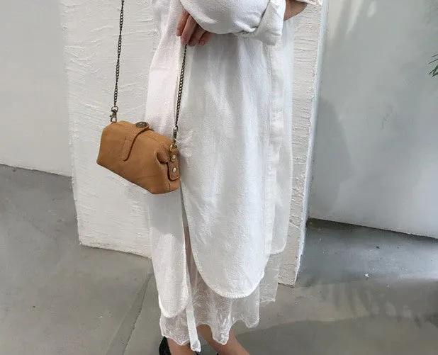 Vintage LEATHER Womens Wristlet Bag Doctor Long Wallet Mini Shoulder Bag FOR Women