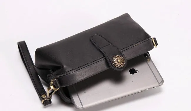 Vintage LEATHER Womens Wristlet Bag Doctor Long Wallet Mini Shoulder Bag FOR Women