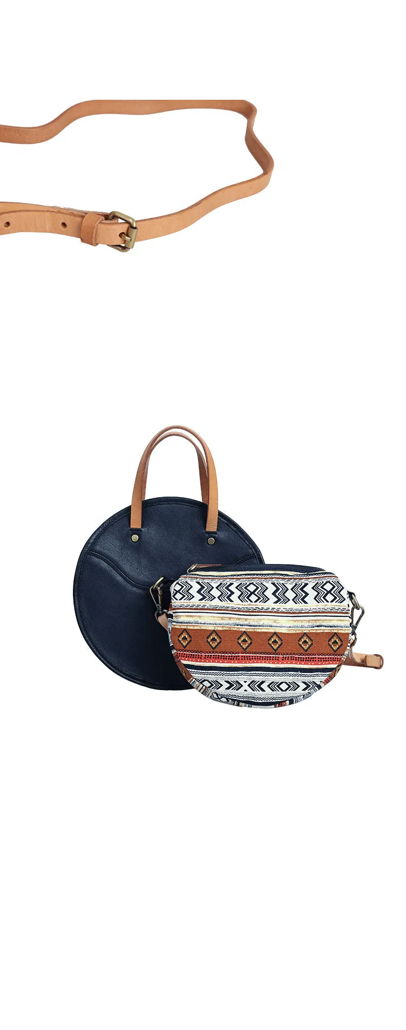 Vintage Womens Blue Leather Round Handbag Purses Green Round Shoulder Bag Crossbody Purse for Women
