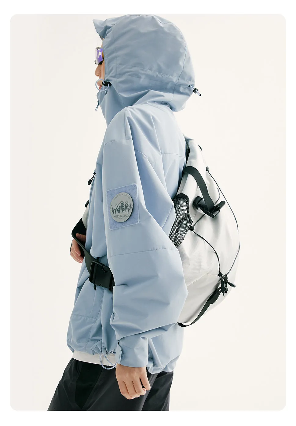 White Large Travel Sling Bag For Men Nylon Large Crossbody Sling Bag One Strap Backpack