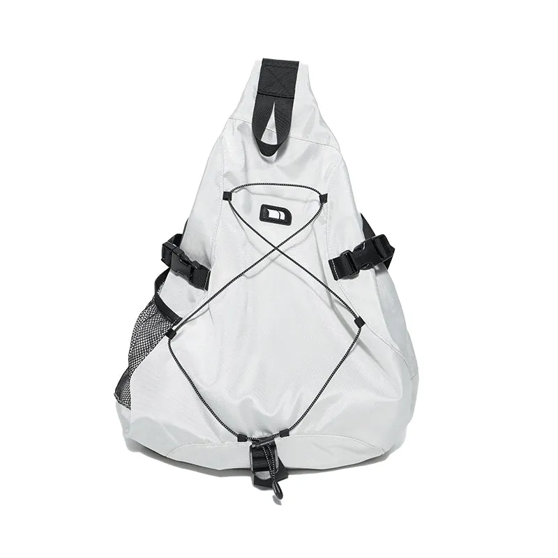 White Large Travel Sling Bag For Men Nylon Large Crossbody Sling Bag One Strap Backpack