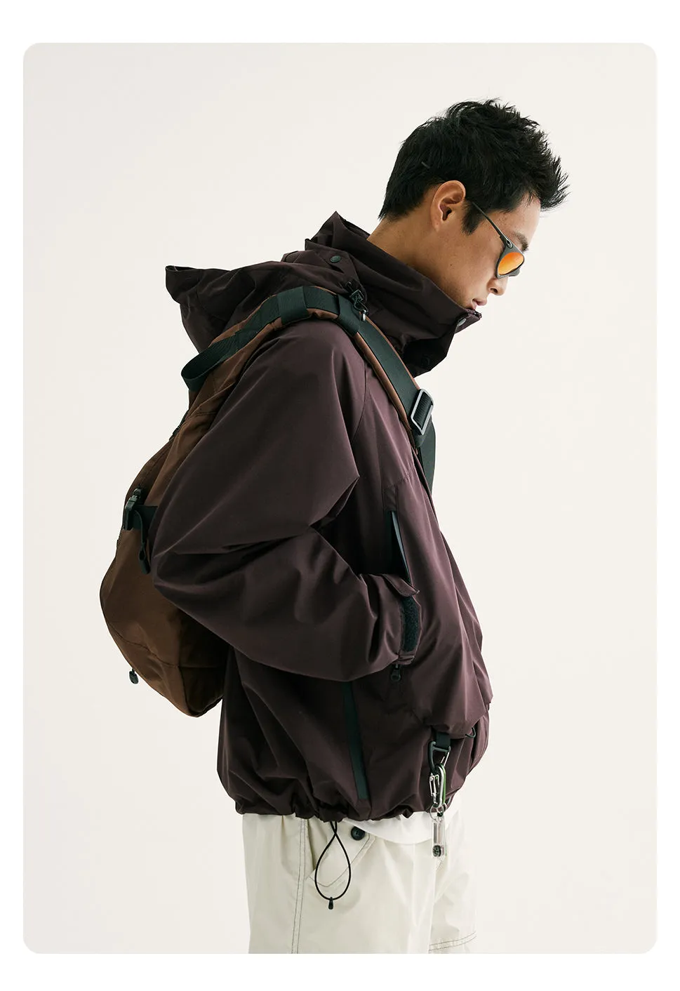 White Large Travel Sling Bag For Men Nylon Large Crossbody Sling Bag One Strap Backpack