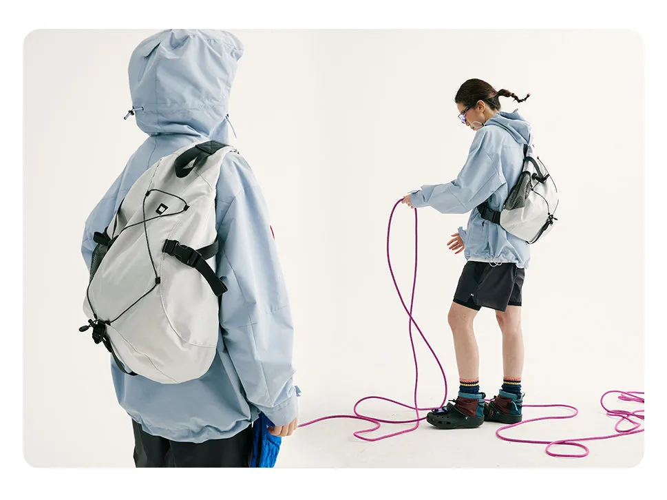 White Large Travel Sling Bag For Men Nylon Large Crossbody Sling Bag One Strap Backpack
