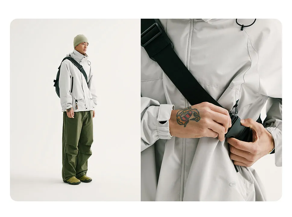 White Large Travel Sling Bag For Men Nylon Large Crossbody Sling Bag One Strap Backpack