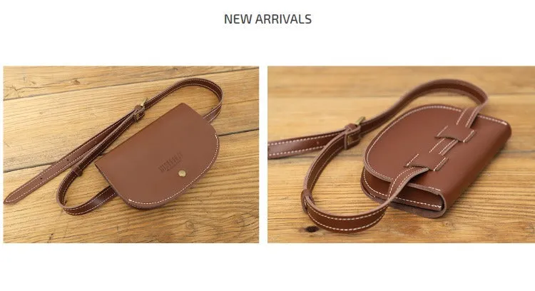 Women Black LEATHER Fanny Pack Cute WOMEN Sling Bag Small Waist BAG FOR WOMEN