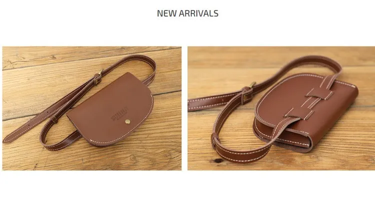 Women Brown LEATHER Fanny Pack Cute WOMEN Sling Bag Small Waist BAG FOR WOMEN