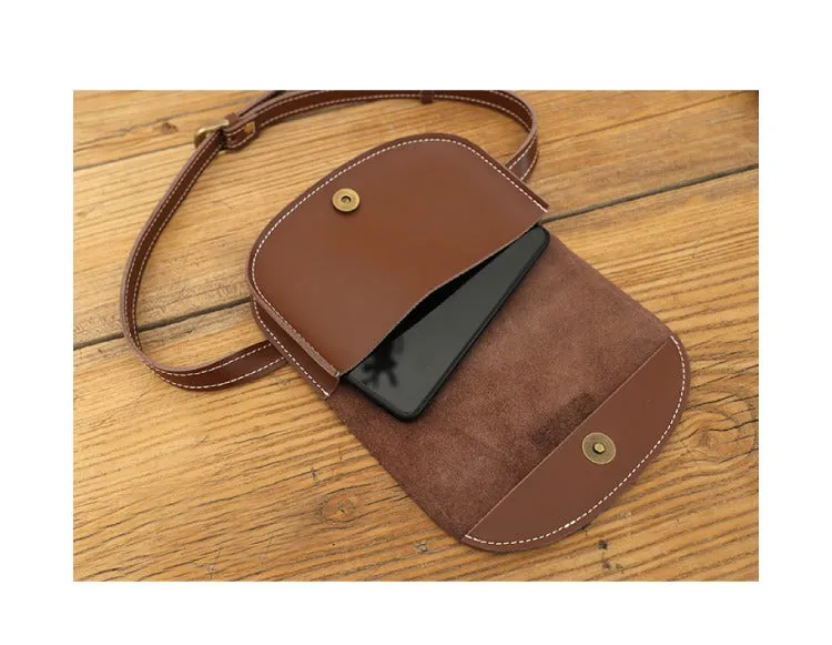 Women Brown LEATHER Fanny Pack Cute WOMEN Sling Bag Small Waist BAG FOR WOMEN