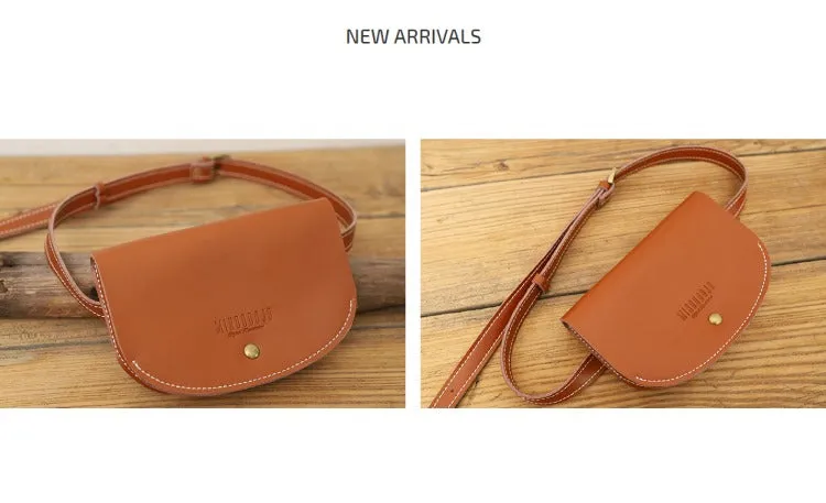 Women Brown LEATHER Fanny Pack Cute WOMEN Sling Bag Small Waist BAG FOR WOMEN