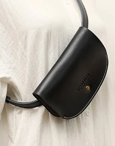 Women Brown LEATHER Fanny Pack Cute WOMEN Sling Bag Small Waist BAG FOR WOMEN