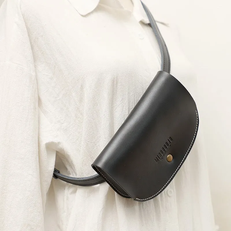 Women Coffee LEATHER Fanny Pack Cute WOMEN Sling Bag Small Waist BAG FOR WOMEN