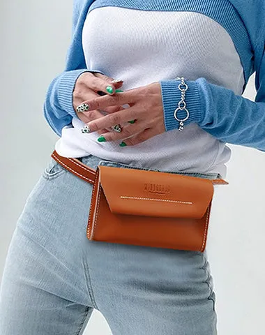 Women LEATHER Fanny Pack Cute WOMEN Black Sling Bag Small Waist BAG FOR WOMEN