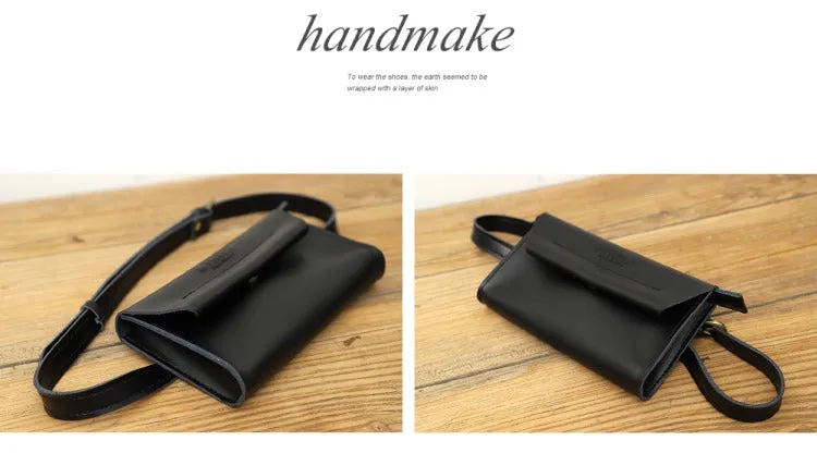 Women LEATHER Fanny Pack Cute WOMEN Black Sling Bag Small Waist BAG FOR WOMEN