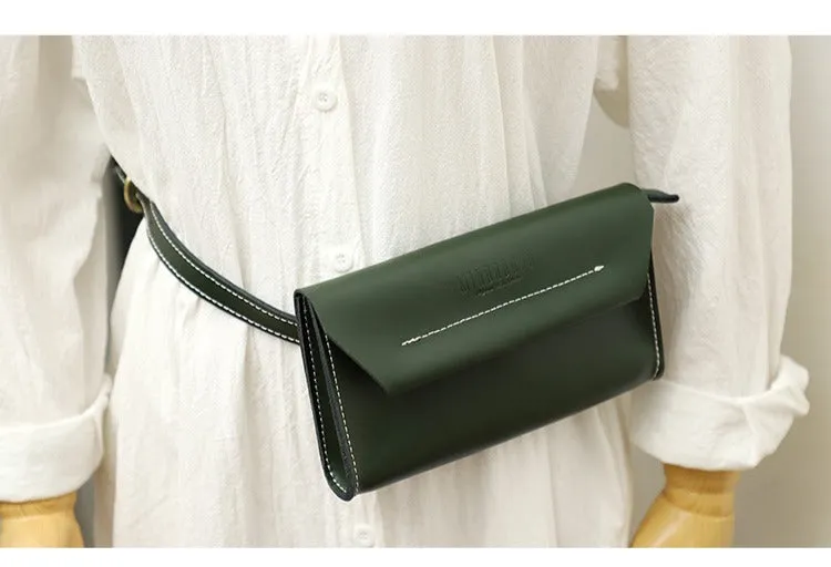 Women LEATHER Fanny Pack Cute WOMEN Black Sling Bag Small Waist BAG FOR WOMEN