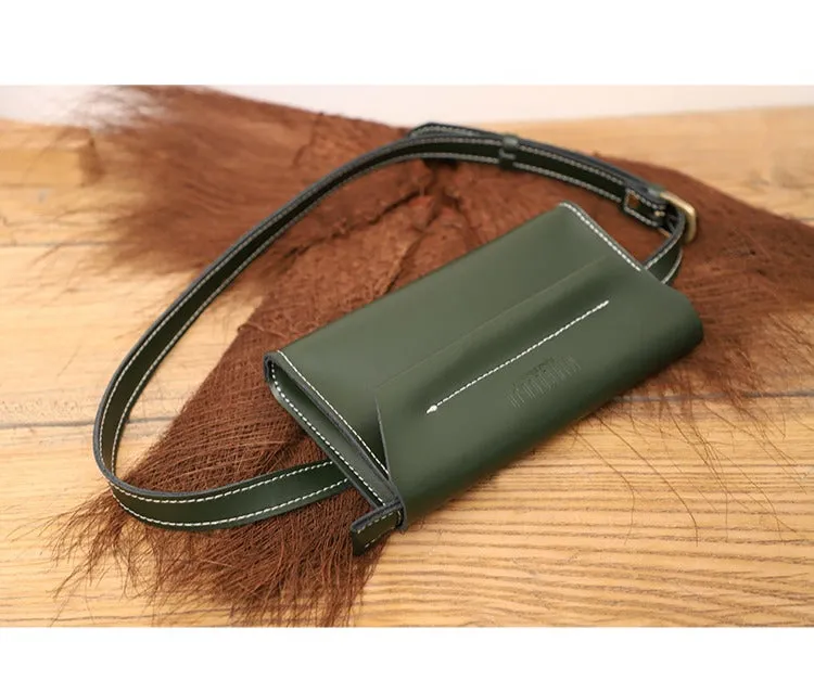 Women LEATHER Fanny Pack Cute WOMEN Black Sling Bag Small Waist BAG FOR WOMEN