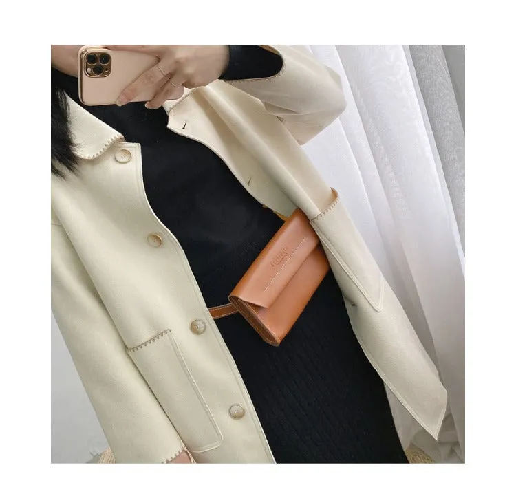 Women LEATHER Fanny Pack Cute WOMEN Green Sling Bag Small Waist BAG FOR WOMEN