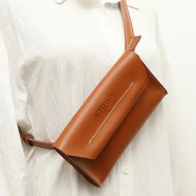 Women LEATHER Fanny Pack Cute WOMEN Green Sling Bag Small Waist BAG FOR WOMEN