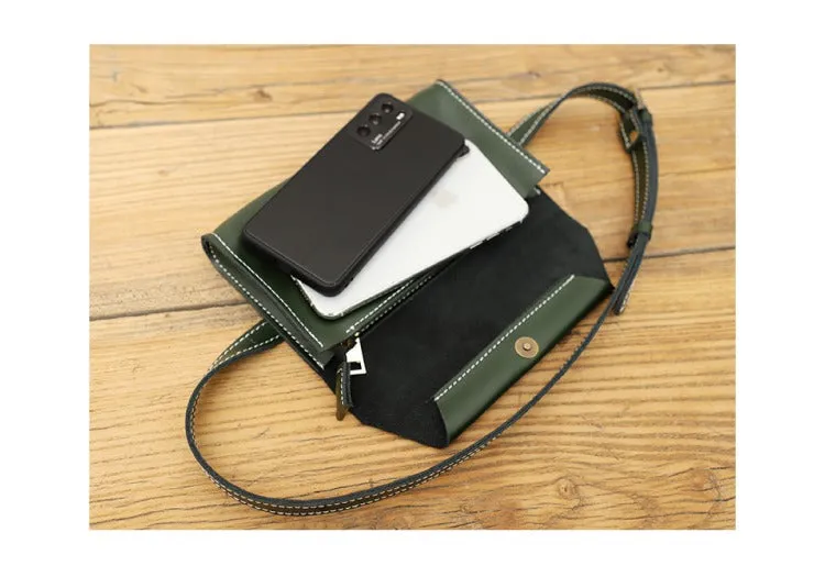 Women LEATHER Fanny Pack Cute WOMEN Green Sling Bag Small Waist BAG FOR WOMEN