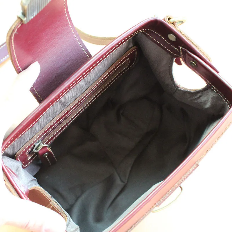 Womens Brown Leather Doctor Shoulder Purses Brown Doctor Crossbody Purses for Women
