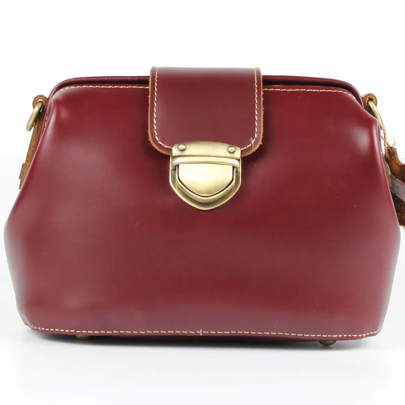 Womens Brown Leather Doctor Shoulder Purses Brown Doctor Crossbody Purses for Women