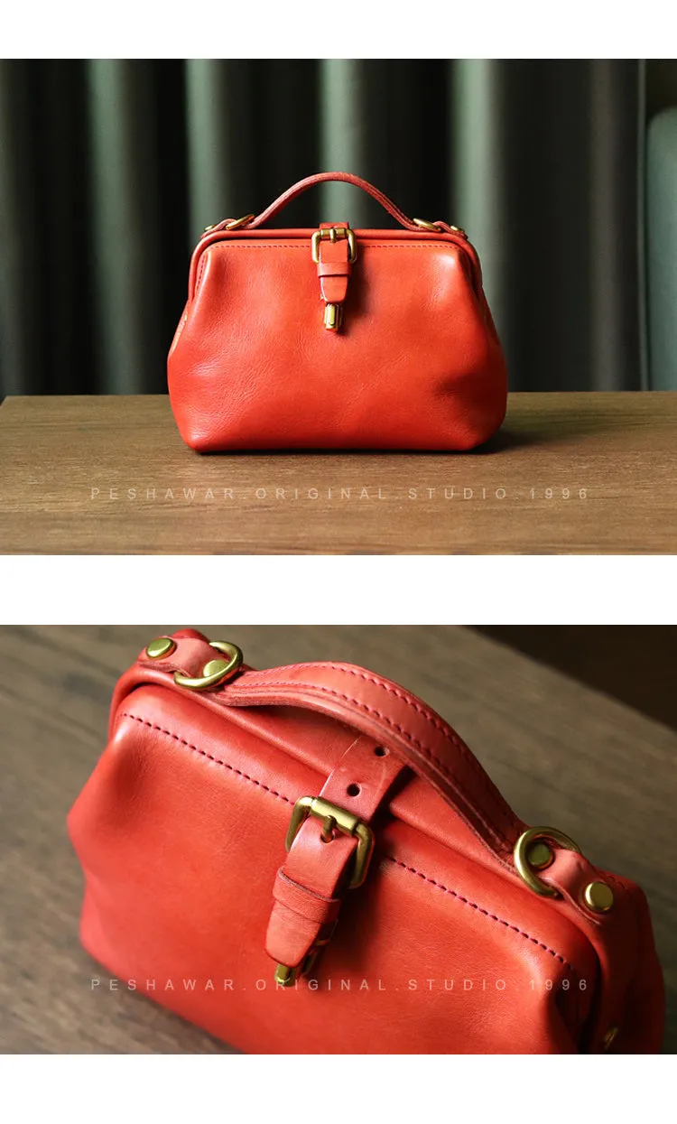 Womens Green Leather Doctor Handbag Purses Classic Handmade Green Doctor Crossbody Purse for Women