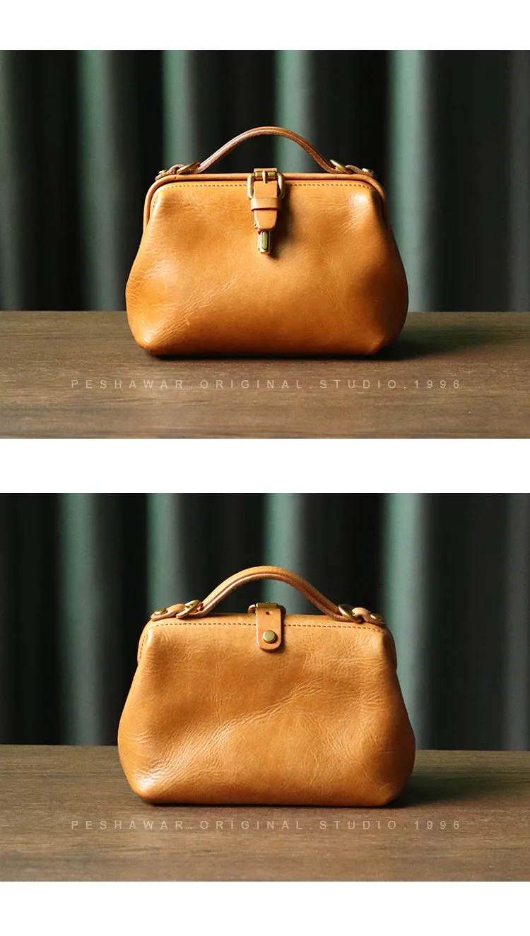 Womens Green Leather Doctor Handbag Purses Classic Handmade Green Doctor Crossbody Purse for Women