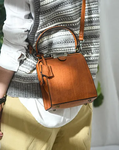 Womens Green Leather Doctor Handbag Purses Square Doctor Crossbody Purse for Women