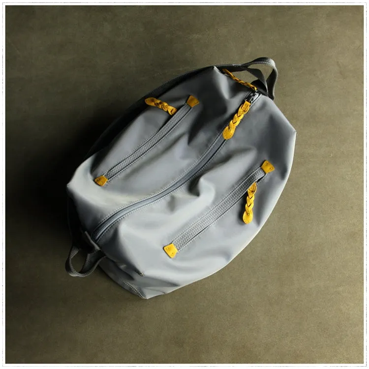 Womens Nylon Gray Large Sling Bag Shoulder Sports Gym Bag Nylon Overnight Crossbody Bag for Ladies