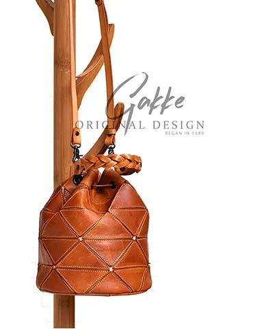 Womens Red Leather Bucket Shoulder Bag Purse Vintage Split Joint Barrel Round Handbag Crossbody Purse for Women