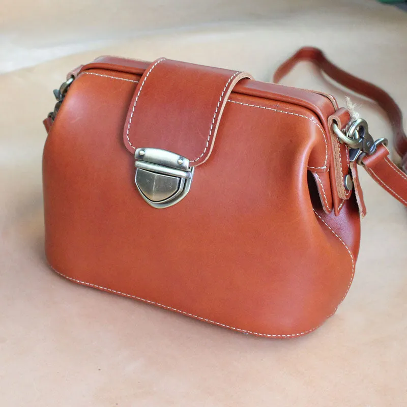 Womens Red Leather Doctor Shoulder Purses Claret Doctor Crossbody Purses for Women