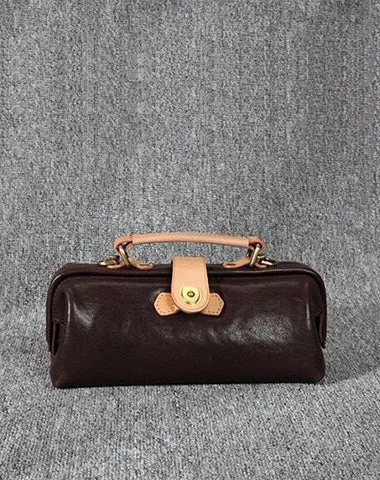 Womens Red Leather Mini Doctor Handbag Purses Classic Red Doctor Crossbody Purses for Women